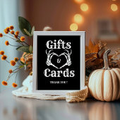 ハロウィーンゴシックのギフトとカードスカルハンズサイン ポスター