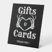 ハロウィーンゴシックのギフトとカードスカルハンズサイン 台座サイン (正面)