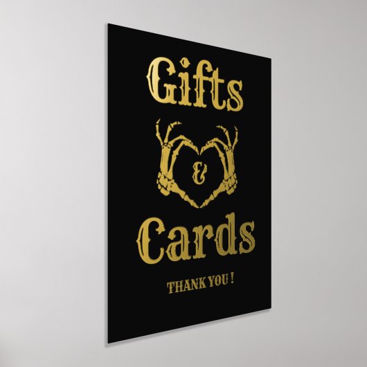 ハロウィーンゴシックのギフトとカードスカルハンズサイン 箔ポスター (レイダウン)