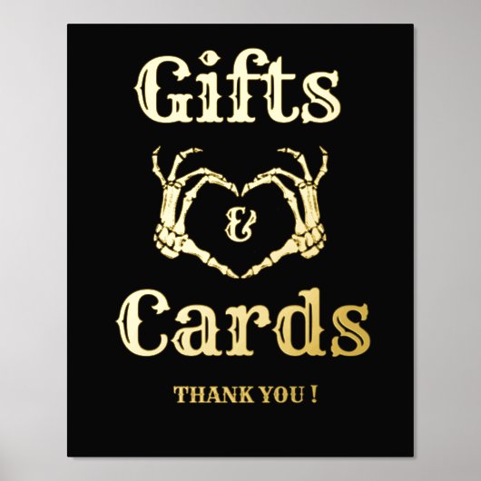 ハロウィーンゴシックのギフトとカードスカルハンズサイン 箔ポスター (正面)