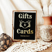 ハロウィーンゴシックのギフトとカードスカルハンズサイン 箔ポスター