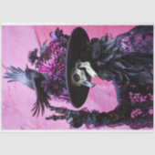 ハロウィーンゴシックのスケルトンRaven Decopage 薄葉紙 (正面)