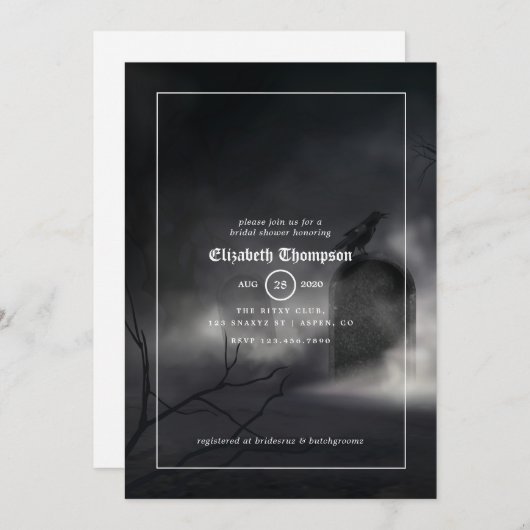 ハロウィーンゴシックのブライダルシャワー招待状 招待状 (正面/裏面)