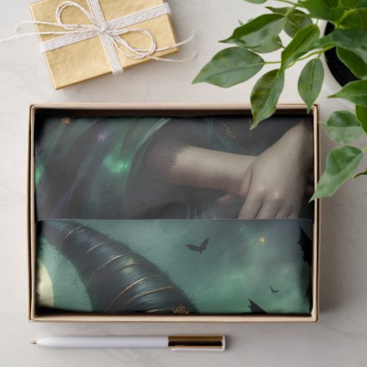 ハロウィーンゴシックウィッチとこうもりとカボチャ 薄葉紙 (ギフト)