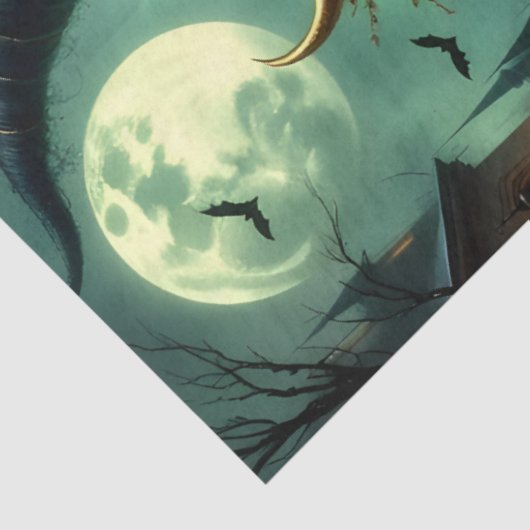 ハロウィーンゴシックウィッチとこうもりとカボチャ 薄葉紙 (詳細)