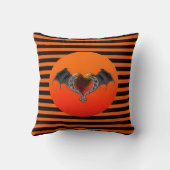 ハロウィーンゴシックオレンジハート&こうもりウイングピロー クッション (裏面)