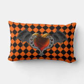 ハロウィーンゴシックオレンジハート&こうもりウイングピロー ランバークッション (裏面)