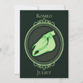 ハロウィーンゴシックグリーン馬スカル駆け落ち 招待状 (裏面)