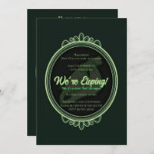 ハロウィーンゴシックグリーン馬スカル駆け落ち 招待状 (正面/裏面)