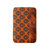 ハロウィーンゴシックシック |オレンジとブラックのスカル バスマット (正面縦)