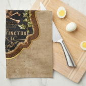 ハロウィーンゴシックスカルとクロスボーンウィッチポーション キッチンタオル (四つ折り)