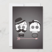 ハロウィーンゴシックスカルカスタムブライダルシャワー 招待状 (裏面)