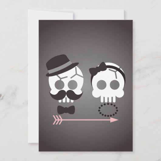 ハロウィーンゴシックスカルカスタムブライダルシャワー 招待状 (裏面)