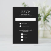 ハロウィーンゴシックスカルフローラブラック結婚ズ 出欠カード (スタンド正面)