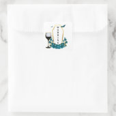 ハロウィーンゴシックティール（緑がかった色）金ゴールド棺フローラ結婚ズ スクエアシール (バッグ)