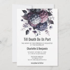 ハロウィーンゴシックテーマアジサイフローラ結婚ズ 招待状