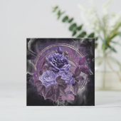 ハロウィーンゴシックパープルバラ招待状 招待状 (スタンド正面)