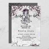 ハロウィーンゴシックフローラかわいい女の子ブライダルシャワー 招待状 (正面/裏面)