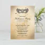 ハロウィーンゴシックマスクマスカレードパーティー招待状 招待状 (スタンド正面)