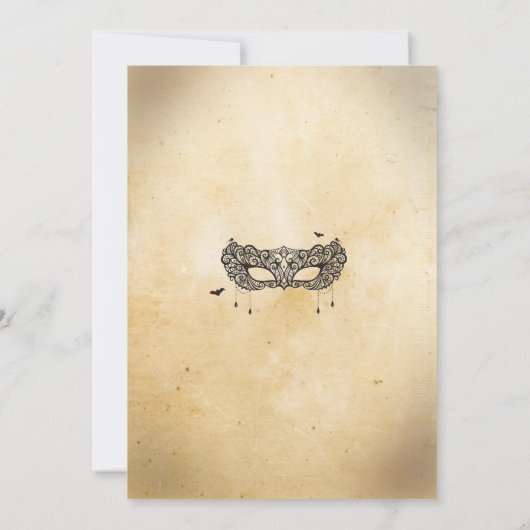 ハロウィーンゴシックマスクマスカレードパーティー招待状 招待状 (裏面)