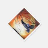 ハロウィーンゴシックラヴェンクロウムーンシーン スタンダードカクテルナプキン (角)