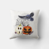 ハロウィーンゴシックレイヴンカローカンプキンズ クッション (裏面)