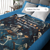 ハロウィーンゴシックヴィンテージモダンスケルトンダンス フリースブランケット