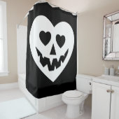 ハロウィーンゴシック様式のバレンタインデーハート白 シャワーカーテン (インサイチュ)