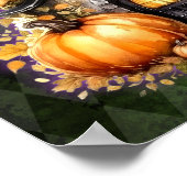 ハロウィーンゴシック秋フェアリーコテージグリーンアーガイル ポスター (角)