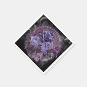 ハロウィーンゴシック紫バラ スタンダードカクテルナプキン (角)