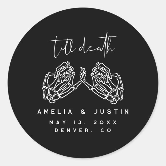 ハロウィーンゴシック結婚式の引き出物シール ラウンドシール (正面)