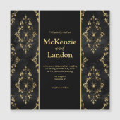 ハロウィーンゴシック結婚式招待状とクモ マグネット招待状 (正面)