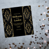 ハロウィーンゴシック結婚式招待状とクモ マグネット招待状