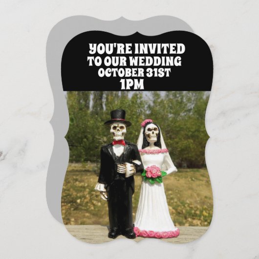 ハロウィーンゴシック結婚式招待状 パーソナライズされた 招待状 (正面/裏面)