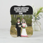 ハロウィーンゴシック結婚式招待状 パーソナライズされた 招待状 (スタンド正面)