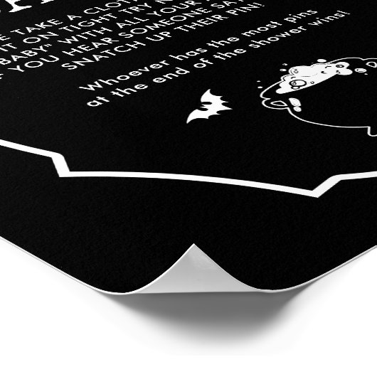 ハロウィーンゴシック赤ちゃんシャワー言わないベビーゲーム ポスター (角)