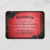 ハロウィーンゴシック赤ブラック3.5 x 2.5披露宴Enc エンクロージャーカード (正面)