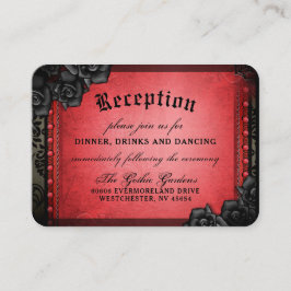 ハロウィーンゴシック赤ブラック3.5 x 2.5披露宴Enc エンクロージャーカード