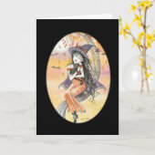 ハロウィーンゴシック魔女キャットカード カード (黄色い花)