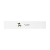 ハロウィーンゴシック黒バラ結婚ズホワイト 招待状ベリーバンド (フラット)