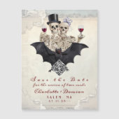 ハロウィーンゴシックQRコード日付の結婚保存 マグネット招待状 (正面)