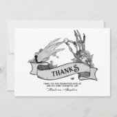 ハロウィーンゴシックTil Death Do Us 結婚パーティー サンキューカード (正面)