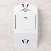 ハロウィーンゴシッ結婚クのスケルトンハート手 オールインワン招待状 (外側)