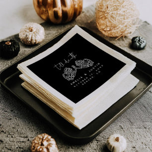 ハロウィーンゴシッ結婚クのスケルトンハート手 スタンダードカクテルナプキン