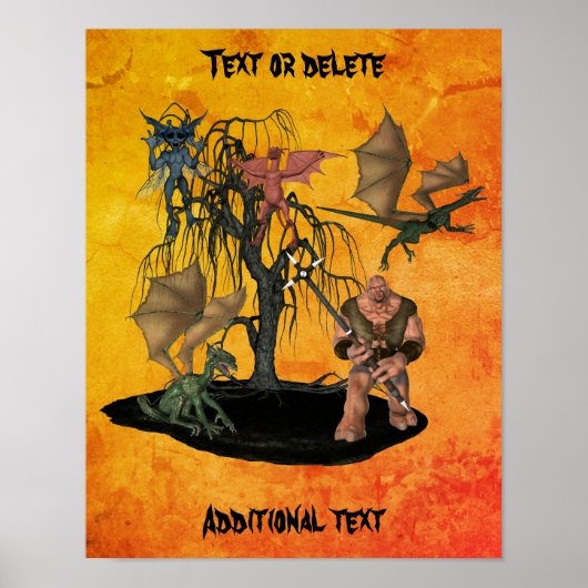 ハロウィーンゴブリンパーソナライズされた生物 ポスター (正面)