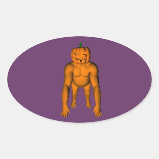 ハロウィーンゴリラ 楕円形シール (正面)