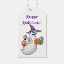 ハロウィーンゴーストギフトタグ