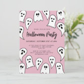 ハロウィーンゴーストパーティーピンク 招待状 (スタンド正面)