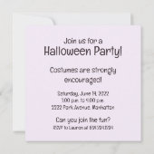 ハロウィーンゴールデンレトリエバーウィッチドッグ 招待状 (裏面)