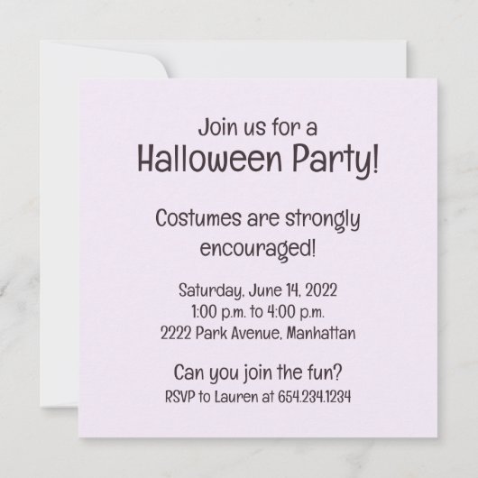 ハロウィーンゴールデンレトリエバーウィッチドッグ 招待状 (裏面)